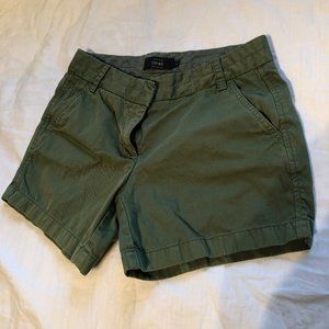 J Crew 5" Olive Green Chino Shorts